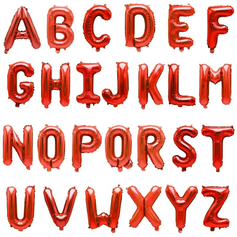 (ร้านไทย) ลูกโป่งฟอยล์ตัวอักษรA-Z สีแดง ขนาด 16 นิ้ว ราคา1ใบ