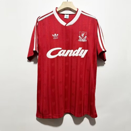 เสื้อกีฬาแขนสั้น ปักลาย Liverpool home FA CUP FINAL สไตล์วินเทจ สําหรับผู้ชาย 1988-89