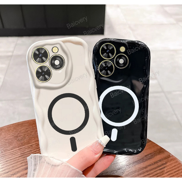 Itel A50 4G A667LP เคสคุณภาพสูงแม่เหล็กชาร์จไร้สาย TPU Silicon Cover เคสป้องกัน