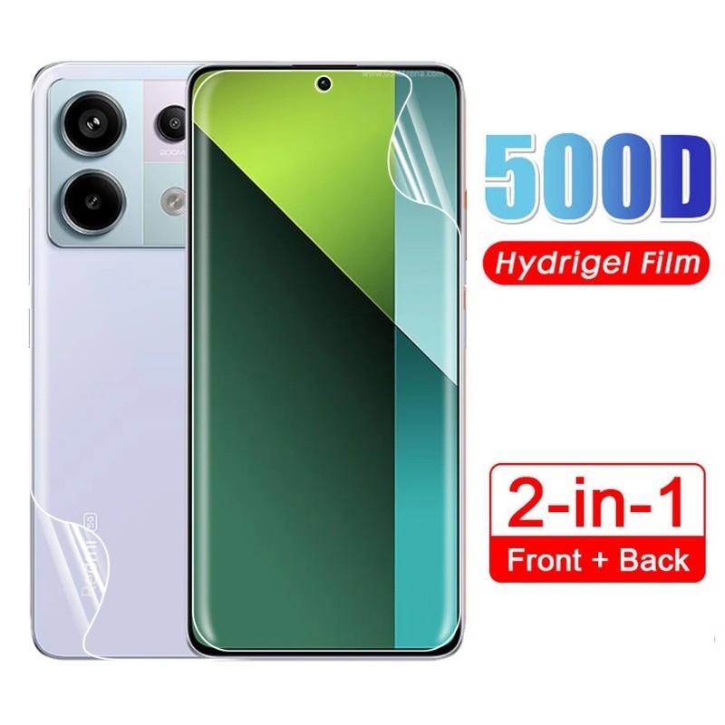 ฟิล์มกันรอยหน้าจอ เต็มจอ ด้านหน้าและด้านหลัง ฟิล์มไฮโดรเจล Xiaomi Mi Redmi Note 13 12 11 10 9 8 Pro 9S 10S 11S