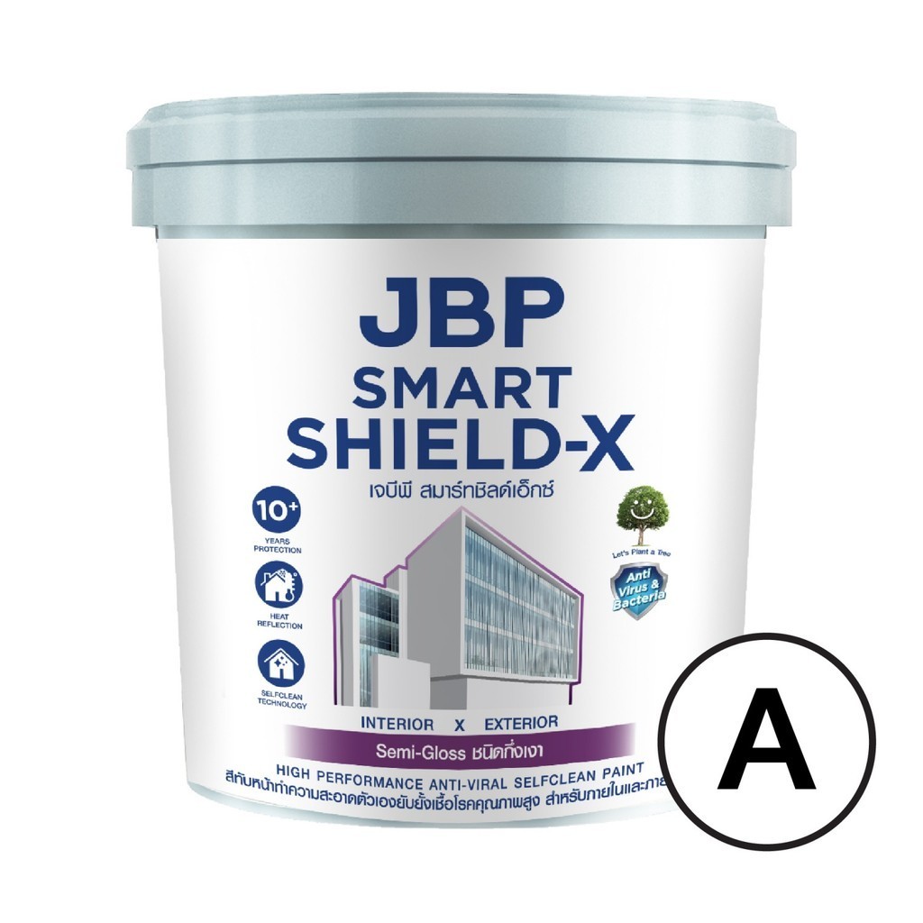 ♠️Shopaom61 JBP สีน้ำทาภายนอกเเละภายใน Smart Shield-X กึ่งเงา เบส A ขนาด 2.5GL. สินค้าในไทย