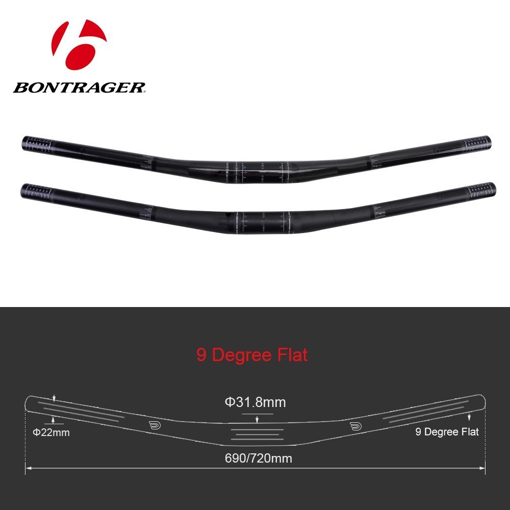 Bontrager แฮนด์มือจับคาร์บอนไฟเบอร์ 9 องศา 690 720 มม. 31.8 มม. สําหรับจักรยานเสือภูเขา
