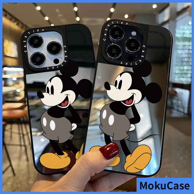 เคสไอโฟน 15/14/13/12/11 Pro max น่ารัก Mickey mouse ซิลิโคน กระจกเงา Compatible Case iPhone 11,12,13,14,15,16,11PM,12PM,13PM,14PM,15PM,16PM,16Plus,X/Xs, XR,7 +,8Plus