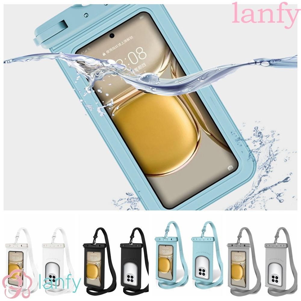 Lanfy กระเป๋าใส่โทรศัพท์มือถือ PVC กันน้ํา หน้าจอสัมผัส 7.2 นิ้ว อุปกรณ์เสริม สําหรับว่ายน้ํา