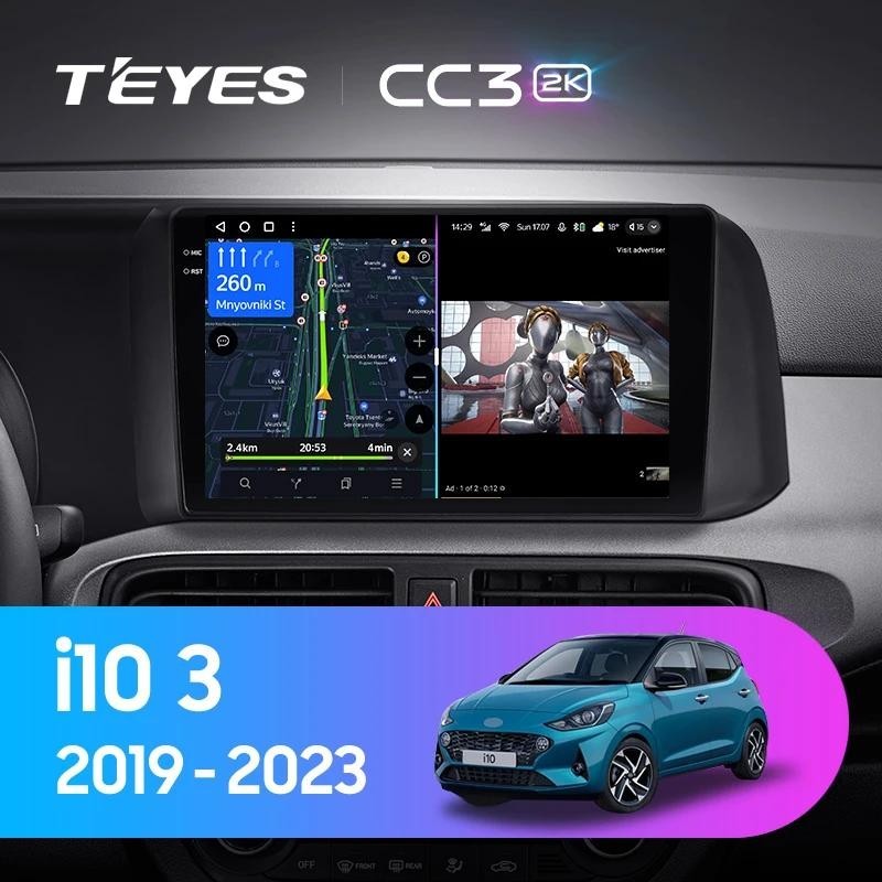 Teyes CC3L CC3 2K เครื่องเล่นมัลติมีเดีย วิทยุ นําทาง GPS Android 10 No 2din 2 din 3 2019-2023 สําหรับรถยนต์ Hyundai i10 III
