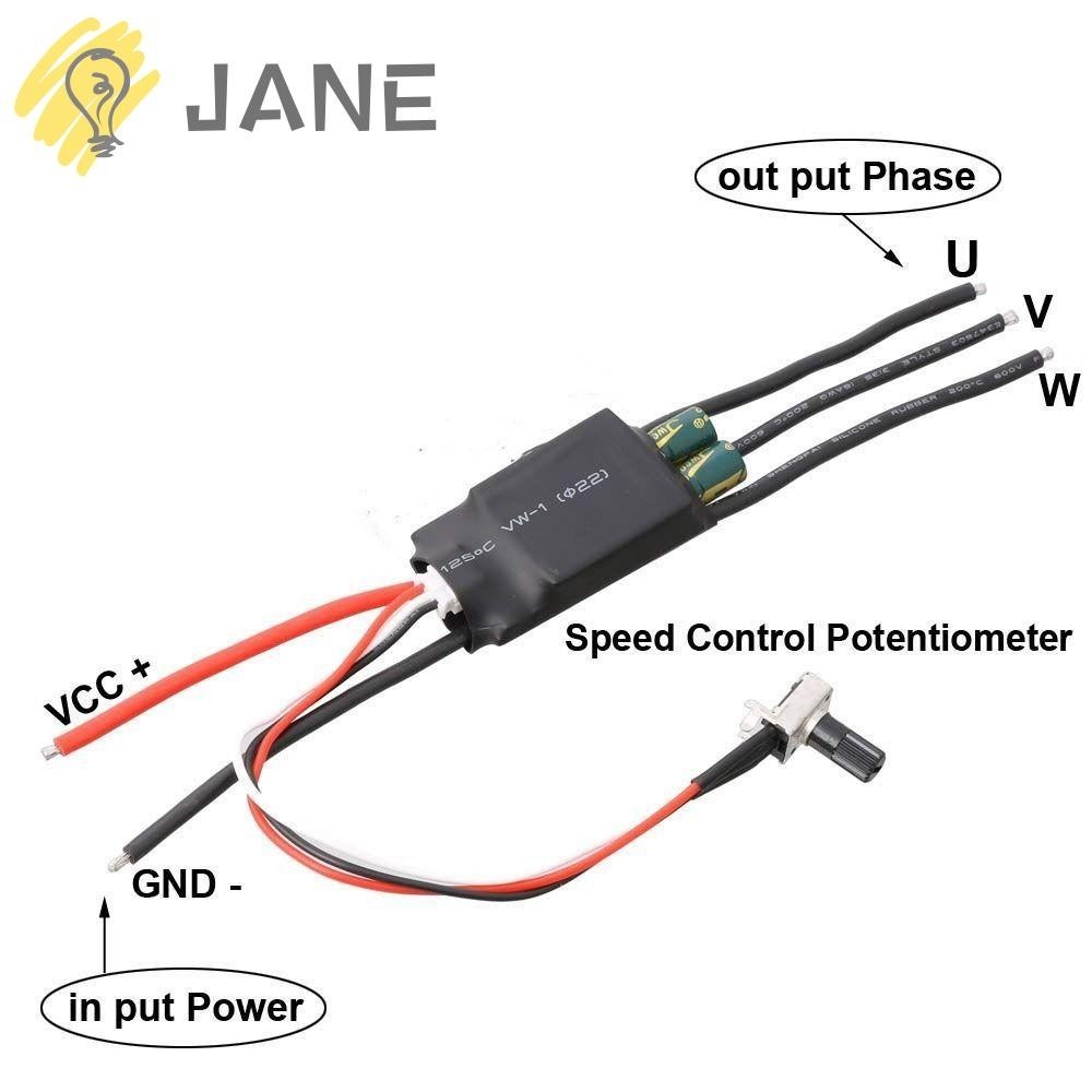 Jane บอร์ดไดร์เวอร์มอเตอร์ ไร้แปรงถ่าน DC 7-24V 3 เฟส ความเร็วสูง สําหรับตัวควบคุม ESC