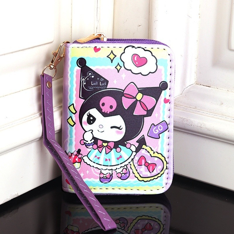 กระเป๋าสตางค์ กระเป๋าคลัทช์ กระเป๋าใส่เหรียญ พวงกุญแจ ลายการ์ตูน Sanrio Hello Kitty Cinnamoroll My Melody Kuromi เหมาะกับของขวัญ สําหรับเด็กผู้หญิง