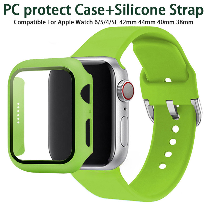 ใหม่ เคสซิลิโคน PC ป้องกัน พร้อมสายคล้อง สําหรับ Apple Watch 6 5 4 SE 42 มม. 44 มม. 40 มม. 38 มม. Iwatch Series 6 SE 5 4 3 2 1