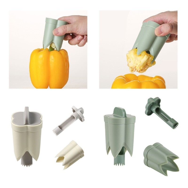 (ส่วนลดสูง)ongrounda.ph Bells Pepper Corer Pepper Seed Removers Jalapeno Corer Tool Separators สําหร