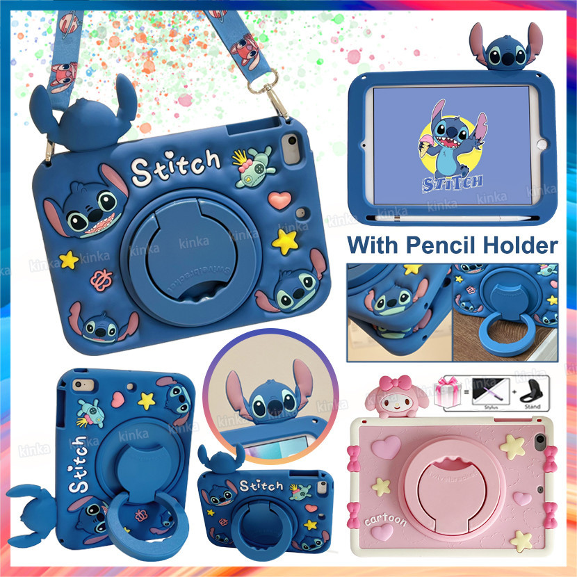 เคสแท็บเล็ต ลายการ์ตูน Stitch Melody น่ารัก หมุนได้ 360 องศา กันกระแทก สําหรับ ipad mini air pro 1 2 3 4 5 6 7 8 9 10 9.7 10.2 10.5 10.9 11
