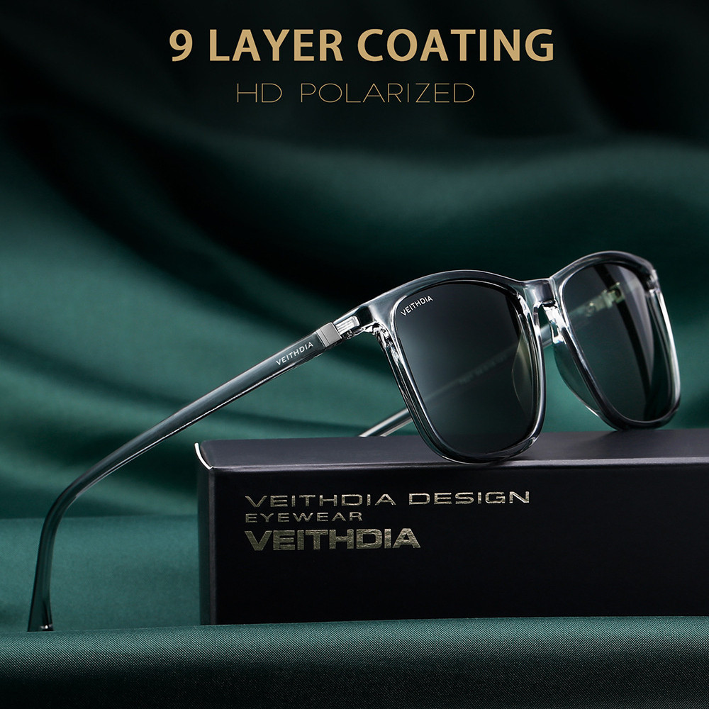 Veithdia ยี่ห้อผู้ชายผู้หญิงแว่นตากันแดด Unisex Retro TR90 แว่นตากันแดดโพลาไรซ์ UV400 เลนส์ Vintage แว่นตาแว่นตากันแดด