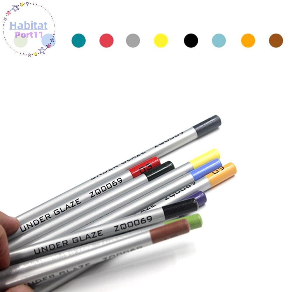 Habitatport เครื่องปั้นดินเผา Art Underglaze ดินสอสีเซรามิค DIY Hand-Painted Hook Line th ราคา ถูกที่สุด ดีลบีเคเค