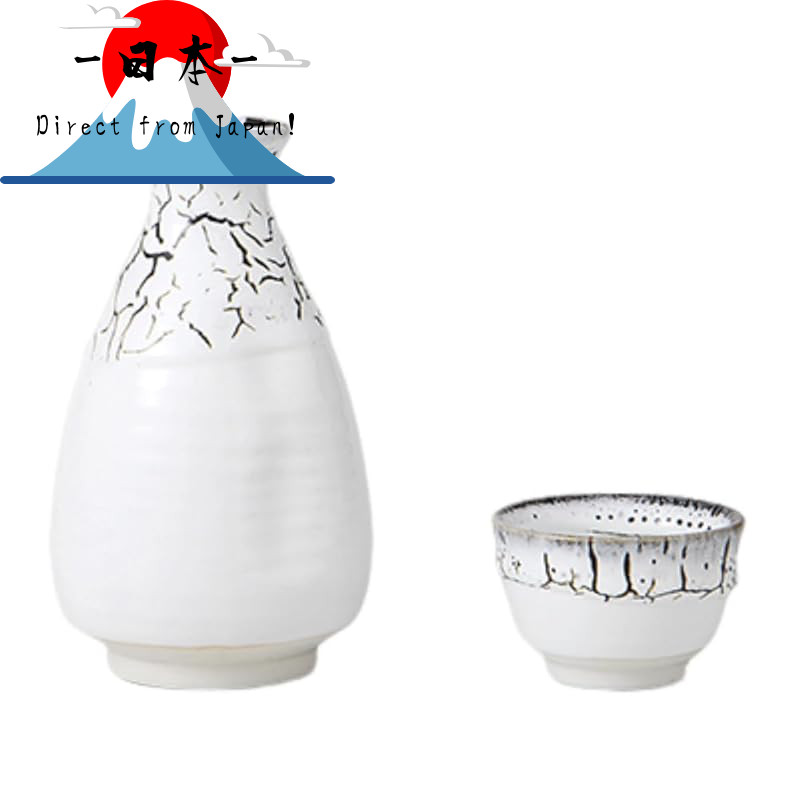 [Direct from Japan]
Ale-net Sake Set, Tokuri (Sake Bottle) and Ochoko (Sake Cups) Set, Powdered Whit