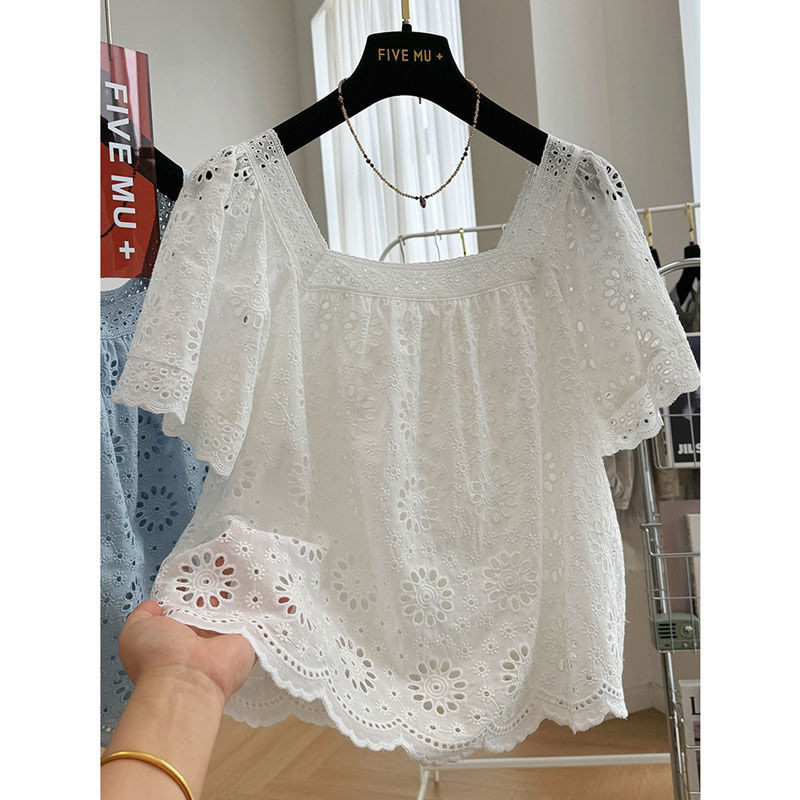 ⭐Fern Shop เสื้อยืดแขนสั้นผู้หญิงเกาหลีฤดูร้อนระบายอากาศ