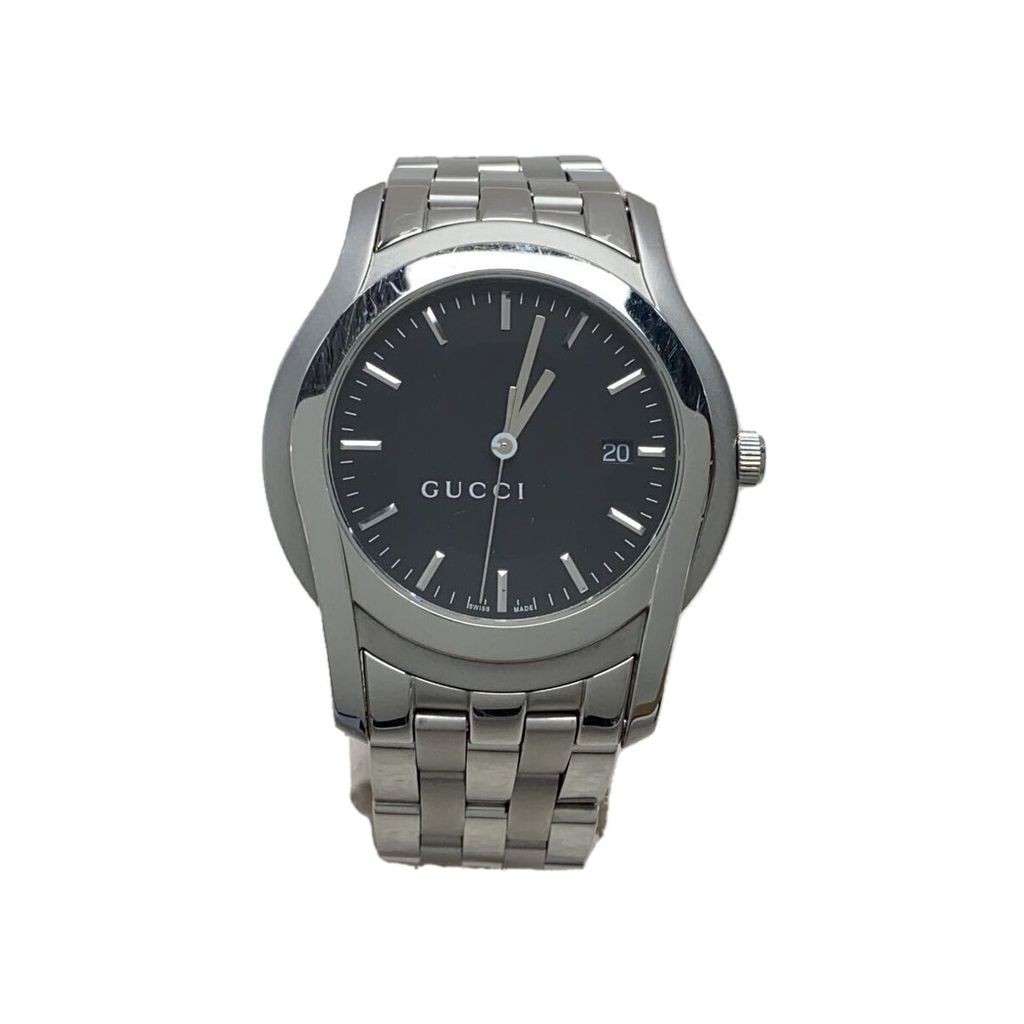 GUCCI Men's Quartz Watch Analog -- BLK SLV 5500XL Direct from Japan Secondhand