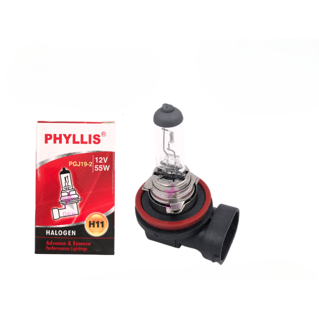 จัดส่งเร็ว ภายในวัน หลอดไฟหน้า หลอดไฟสปอตไลท์ H11 12V 55W คุณภาพดีเยี่ยม แท้ 100% (PHYLLIS)