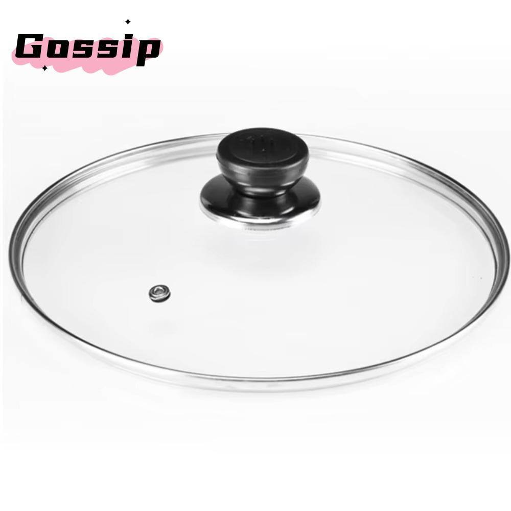 Gossip หม้อฝาครอบ,ฝาครอบกระทะกระจกนิรภัยอเนกประสงค์,ทนทานป้องกันการลวกสแตนเลสฝาหม้อกลมอุปกรณ์ครัว