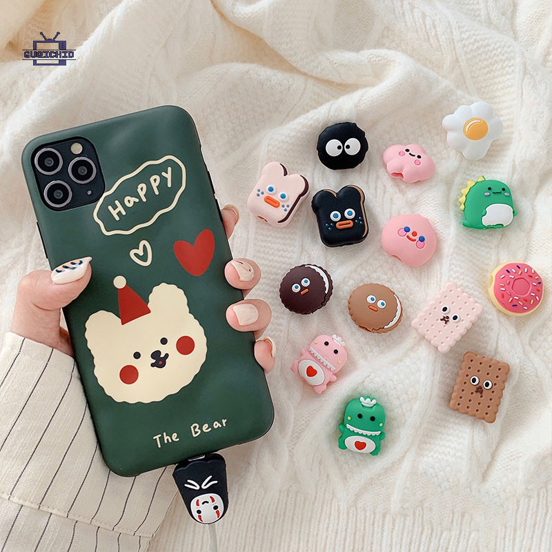 ตัวล็อค กันสายหัก ปลอกป้องกันสายเคเบิลข้อมูล ลายก้อนเมฆขนมปังน่ารัก การ์ตูนมอนสเตอร์น้อย