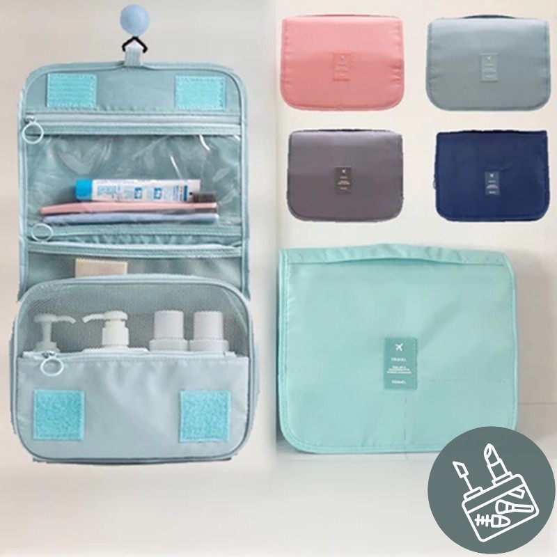 【พร้อมสต็อก】หนัง PU กระเป๋าใส่เครื่องสำอางค์ ทรงหมอน พาพาสะดวก จุของได้เยอะ อเนกประสงค์