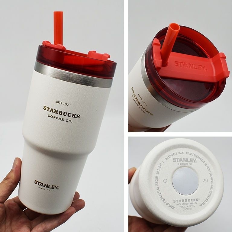 Starbucks แก้วน้ําสเตนเลส 304 มีฉนวนกันความร้อน ความจุขนาดใหญ่ สไตล์เกาหลี สําหรับรถยนต์