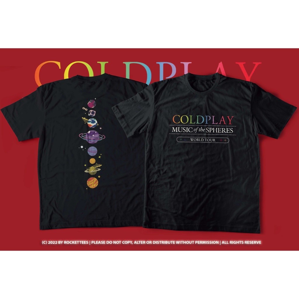 เสื้อยืด Coldplay Music Of The Spheres Tshirt 100% Cotton Unisex ไม่จำกัดเพศ S-5XL