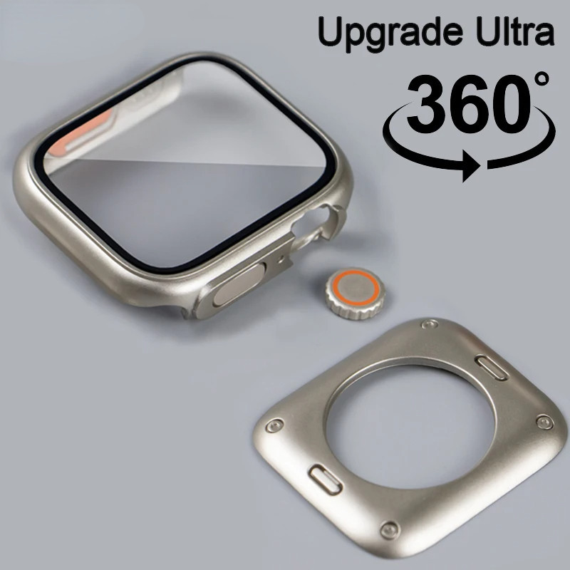 ฟิล์มกระจกนิรภัยกันรอยหน้าจอ แบบเปลี่ยนเป็นแบบเต็ม สําหรับ Apple Watch 45 มม. 44 มม. 40 มม. 41 มม. IWatch Series 9 8 7 6 SE 5 4