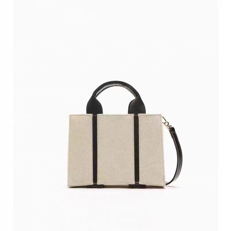 Zara ใหม่ กระเป๋าสะพายไหล่ ผ้าแคนวาส ลําลอง สําหรับสตรี 2024999999-0208