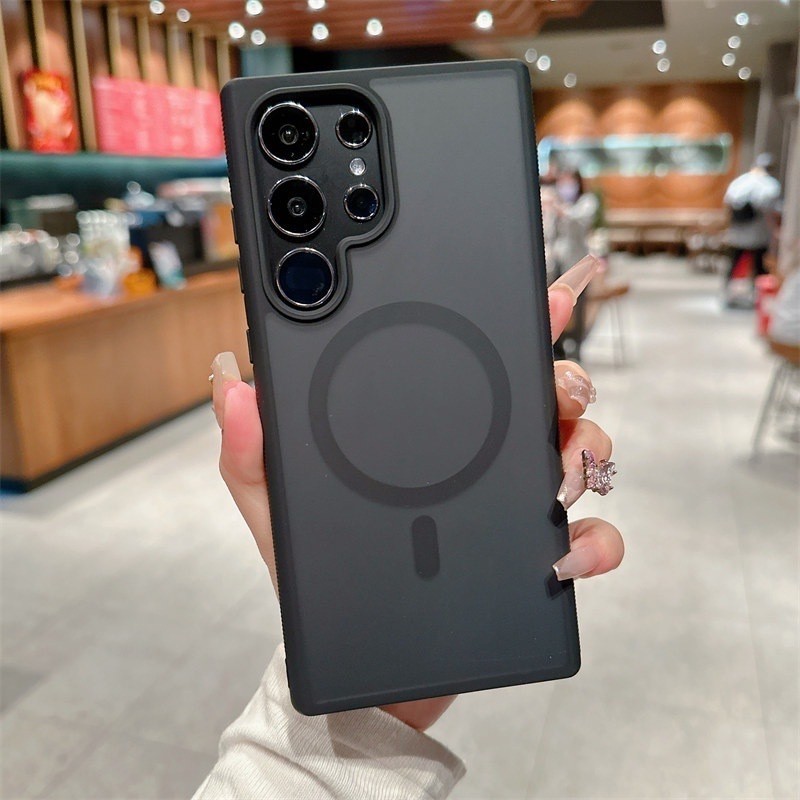 370.Case S24ultra เคสผิวด้าน เคส แม่เหล็ก ชาร์จได้ สำหรับ SAMSUNG S21 S22 S23 S24 ultra plus S23ultra S23FE เคสมือถือ