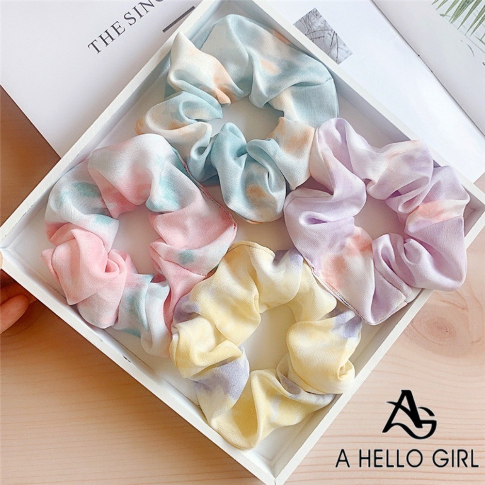 A HELLO GIRL ยางรัดผม ทรงกลม ขนาดใหญ่ สไตล์เกาหลี แฟชั่นฤดูร้อน สําหรับผู้หญิง