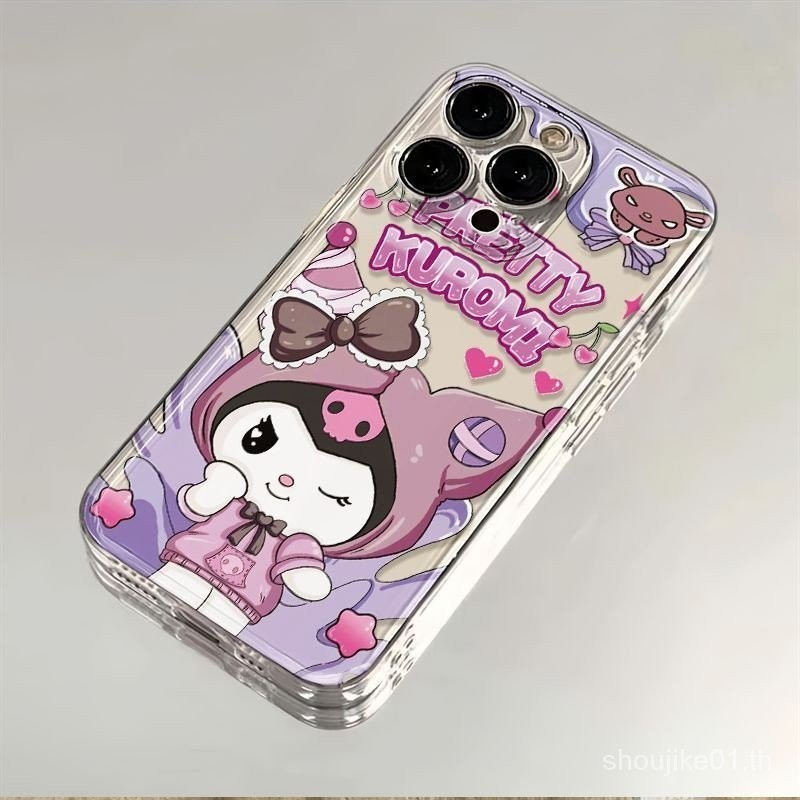 เคสโทรศัพท์มือถือ กันกระแทก ลายคูโรมิ เรียบง่าย สีม่วง สําหรับ Apple Iphone 15 14promax 13 12 11 xs xr T0FX