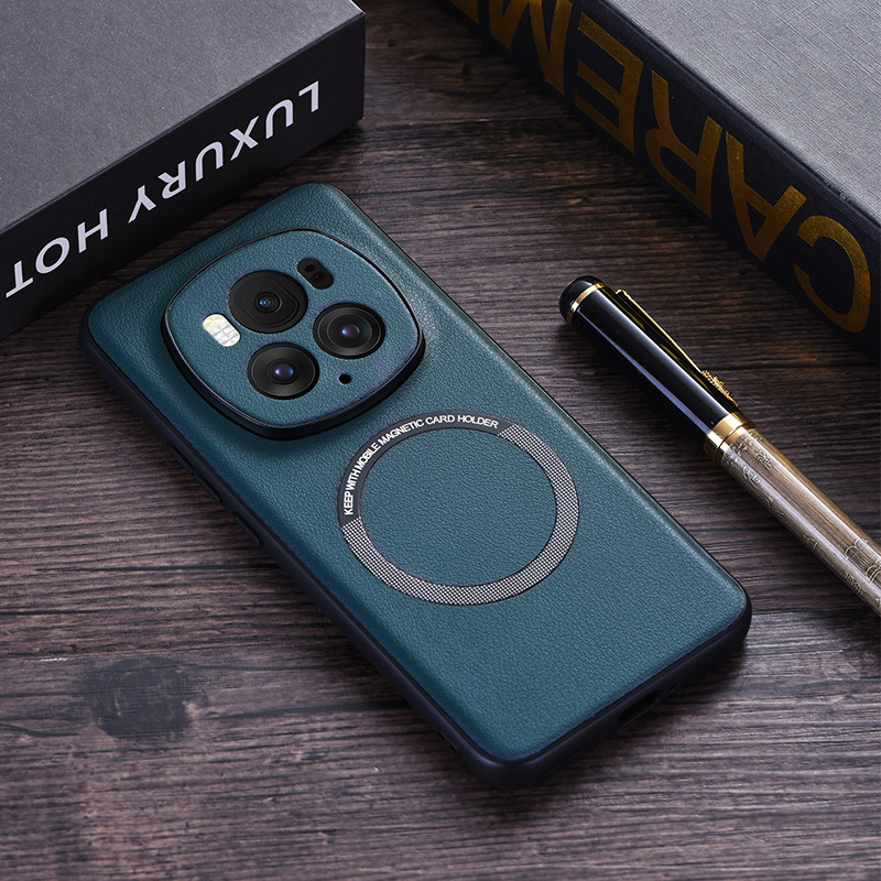 สําหรับ Honor Magic 6 Pro เคส ELVEV หนัง PU + TPU ฝาครอบป้องกัน รองรับ ที่ยึดในรถยนต์ ดึงดูด