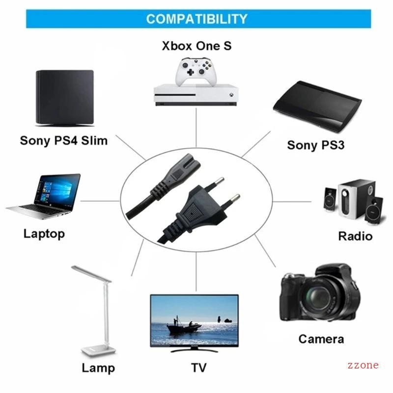 Zzz สายไฟต่อขยาย 2 Pin ตัวผู้ เป็นตัวเมีย IEC320 C7 สําหรับลําโพง LCD TV
