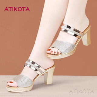 Atikota รองเท้าส้นสูง กันลื่น ทนทาน เข้ากับทุกการแต่งกาย แฟช…