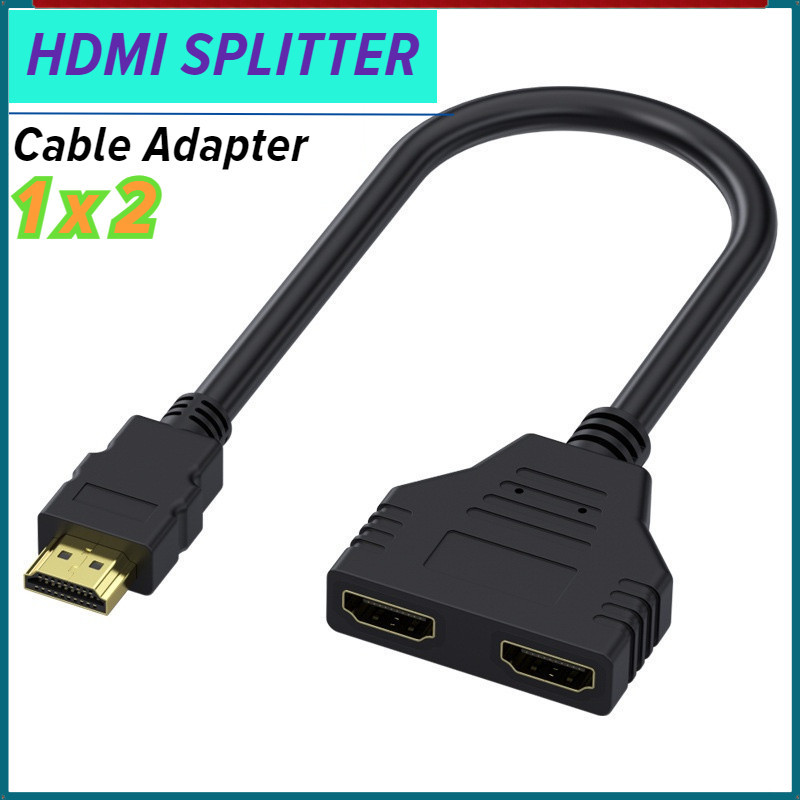อะแดปเตอร์แยกสายเคเบิล HDMI 1080P 1x2 เข้า 1 ออก 2 HDMI ตัวผู้ เป็น HDMI ตัวเมีย 1 เป็น 2 ทาง สําหรับ PC แล็ปท็อป ทีวี มอนิเตอร์ กระจก