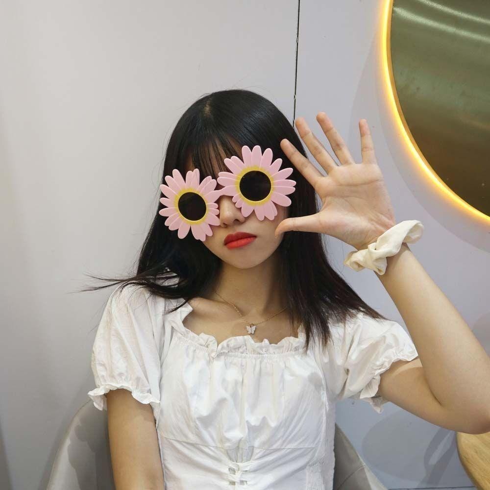 WUPEI Daisy Shades, Photograph Props แว่นตา Sun ดอกไม้รูปร่างแว่นตาดอกไม้, ขนาดใหญ่กรอบ Party แว่นตาตลก - รูปที่ 3
