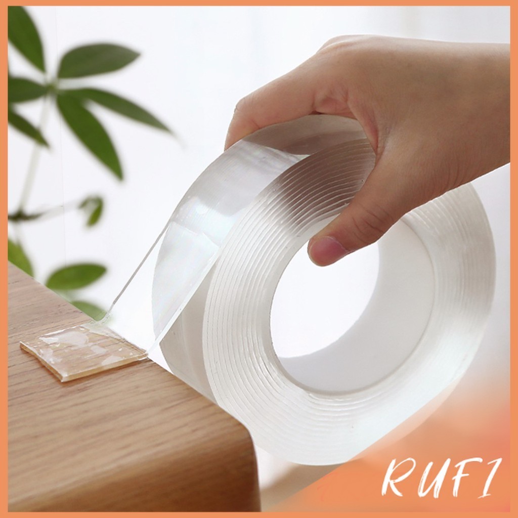 RUFI กาวสองหน้า เทปกาว ทำความสะอาดและนำมาใช้ใหม่ได้ มี 2 ขนาดให้ เลือก Double Side Adhesive Tape