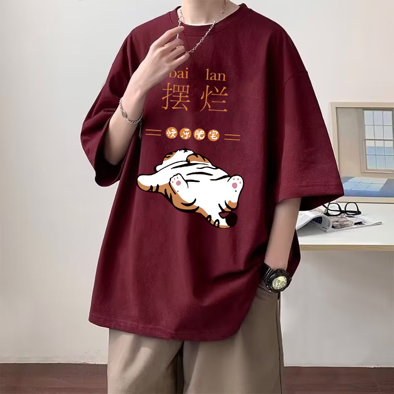 【M-8XL 】ใหม่ เสื้อยืดลําลอง แขนสั้น คอกลม พิมพ์ลายเสือน่ารัก ทรงหลวม สไตล์ฮาราจูกุ แฟชั่นฤดูร้อน สําหรับนักเรียน