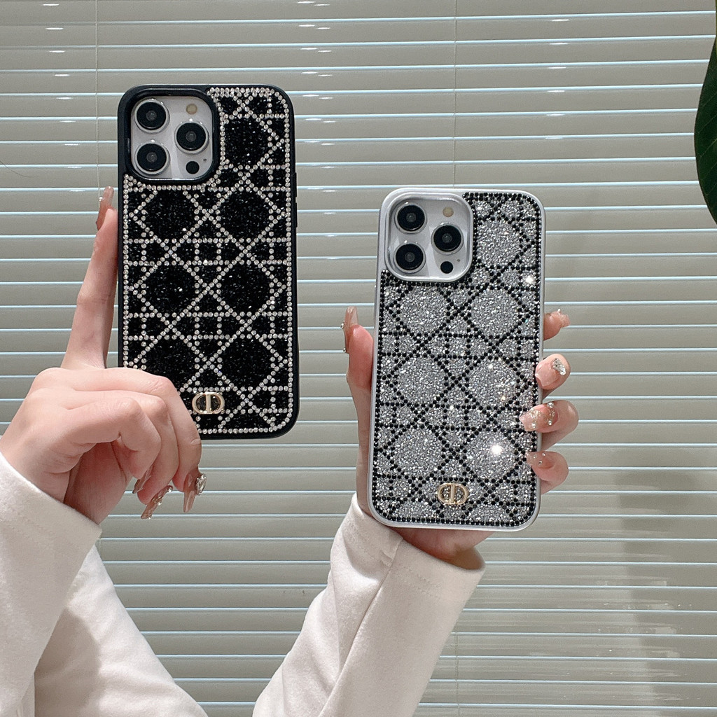 16promax เคสโทรศัพท์มือถือแฟชั่น แบบแข็ง ลายโลโก้แบรนด์เพชร หรูหรา สําหรับ iphone 15promax 15 15pro 14promax 14 13 12 14pro 12promax