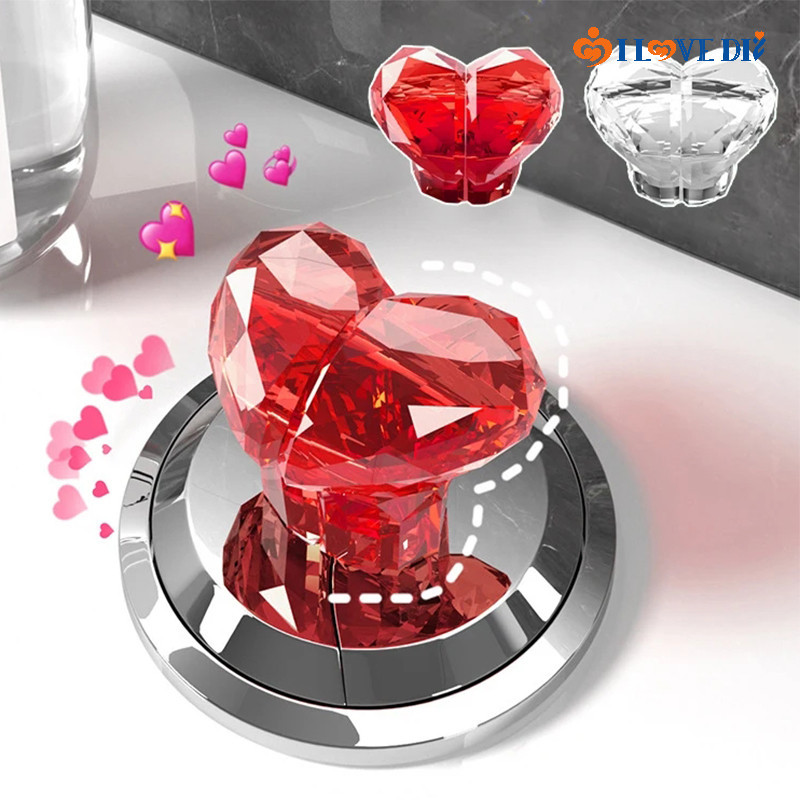 ปุ่มกดชักโครก รูปหัวใจ สีสันสดใส 1/2 ชิ้น