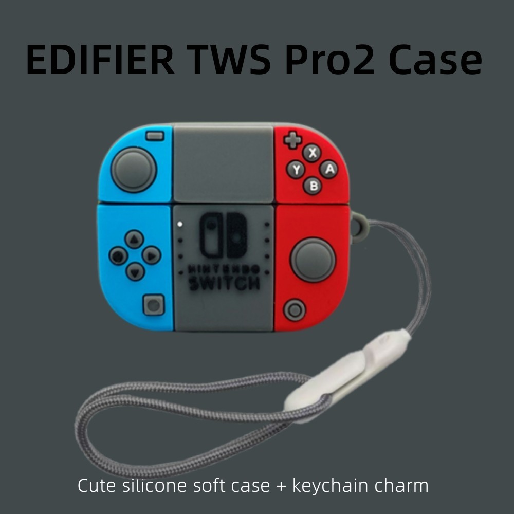 For EDIFIER TWS1 Pro2 Case Cartoon Game Console Keychain EDIFIER TWS1 Pro2 Silicone Soft Case Cute Pendant Shockproof Shell Protective Cover