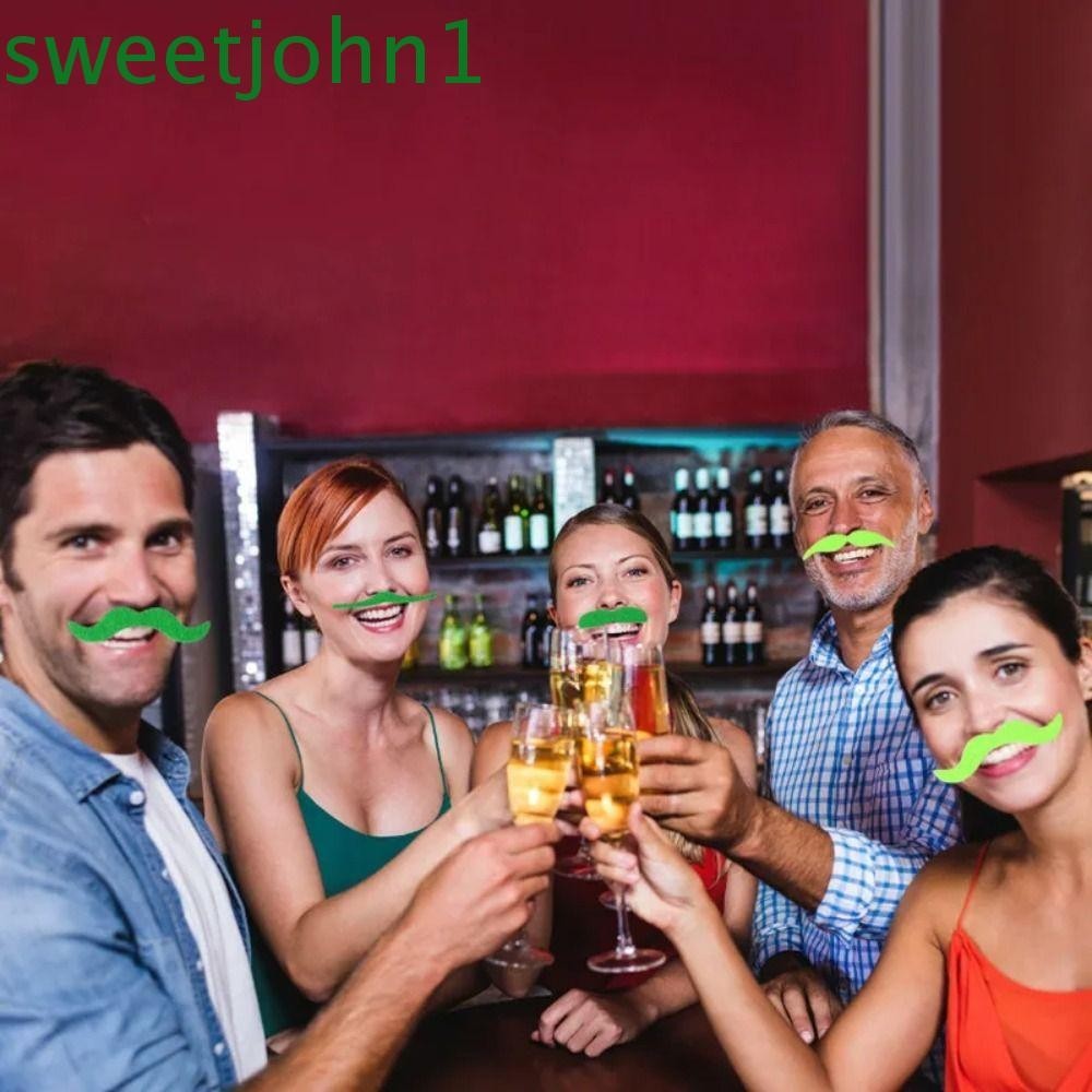 Sweetjohn หนวดเคราปลอม สีเขียว สไตล์ไอริช สําหรับตกแต่งบ้าน 1 ชุด