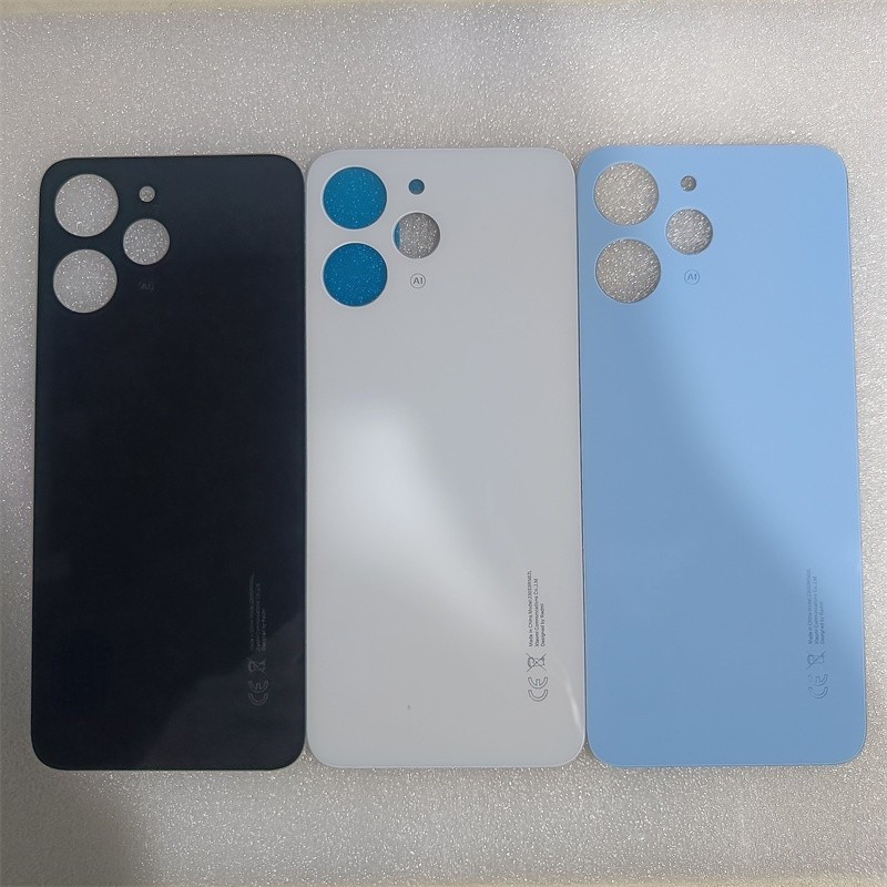 6.79 "สําหรับ Xiaomi Redmi 12 4G 23053RN02A ฝาครอบแบตเตอรี่แก้วด้านหลังแผงประตูกรณีโลโก้ซ่อมเปลี่ยนชิ้นส่วน