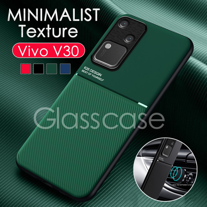Vivo V30 สําหรับ Vivo V30 V40 pro V30pro V40pro V30E VivoV30pro VivoV40pro 5G Matte หนังเคสโทรศัพท์ผู้ถือแม่เหล็กปลอกซิลิโคนกันกระแทกป้องกันกันชนปกหลัง