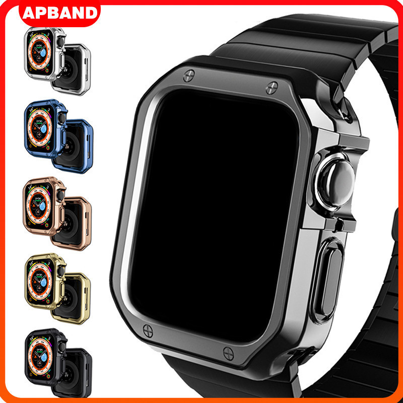 เคส TPU แบบไม่มีฟิล์มสำหรับ Apple Watch 9 8 7 6 SE 5 เคสป้องกันหน้าจอสำหรับ iWatch Series 4 3 2 1