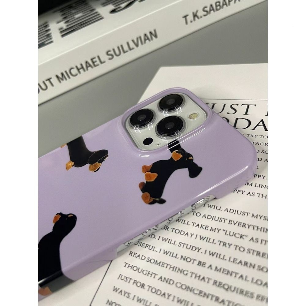 สีม่วงดัชชุนลายการ์ตูนiphone Case 15PromaxเหมาะสําหรับIPhone 13promax 12promax 11promax 12 11 12pro 13 12 14Promax 7 8 Plusพรีเมี่ยมเคสโทรศัพท์ - รูปที่ 3