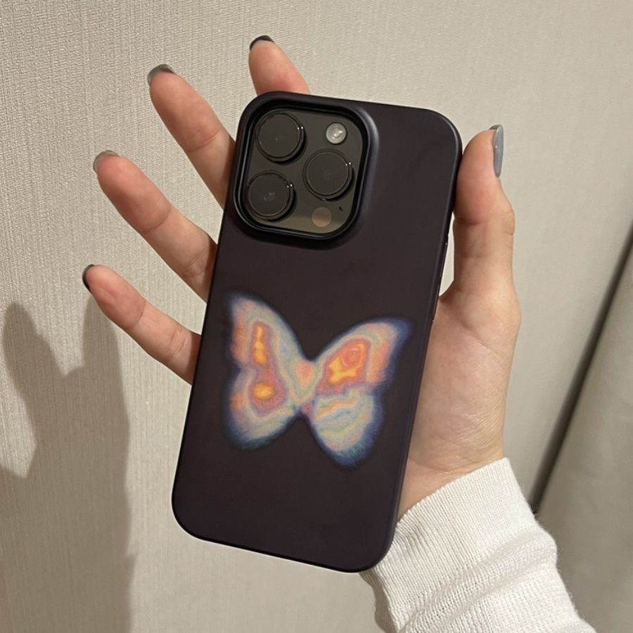 เคสโทรศัพท์มือถือแบบแข็ง กันกระแทก ลายผีเสื้อออโรร่า สําหรับ iPhone 11PROMAX 15 14 Plus 13 Pro Max 11 XS Max 7 Plus Unique 8 Plus XR 12 Pro Max