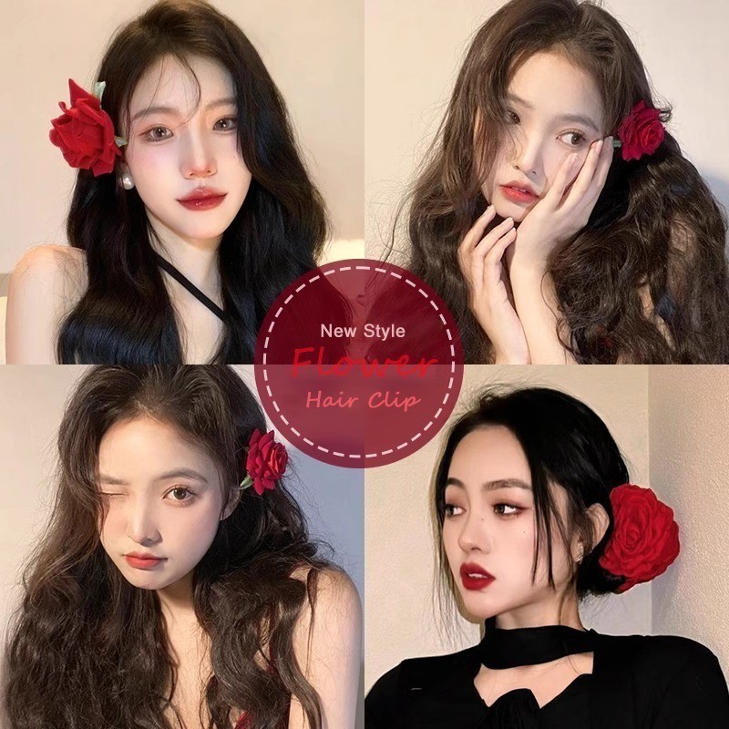 กิ๊บติดผม รูปดอกกุหลาบ แฟชั่นสไตล์เกาหลี สําหรับผู้หญิง