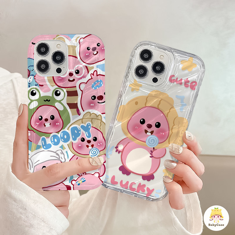 Lucky การ์ตูนน่ารัก Graffiti Loopy Soft Case สำหรับ iPhone 7Plus 15 11 14 13 12 Pro Max XR 7 15 6 8 6s 14 Plus XS X Max