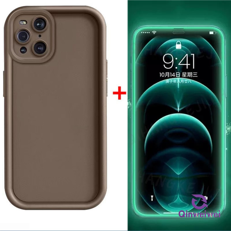 2in1 เคสโทรศัพท์ + กระจกนิรภัยส่องสว่าง VIVO Y36 Y27 Y02 Y02a Y02t Y35 Y16 Y20 Y20i Y12a Y12s Y20g Y