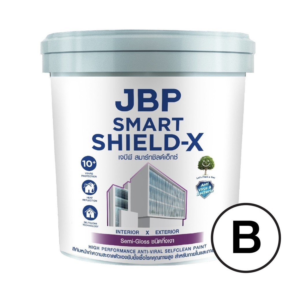 ♠️Shopaom61 JBP สีน้ำทาภายนอกเเละภายใน Smart Shield-X กึ่งเงา เบส B ขนาด 2.5GL. สินค้าในไทย